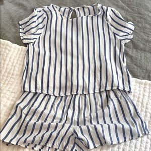 Blue & White Stripe Set